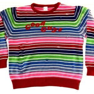 Chucky Good Guys Sweater XXL Adult Rainbow Stripe Cosplay